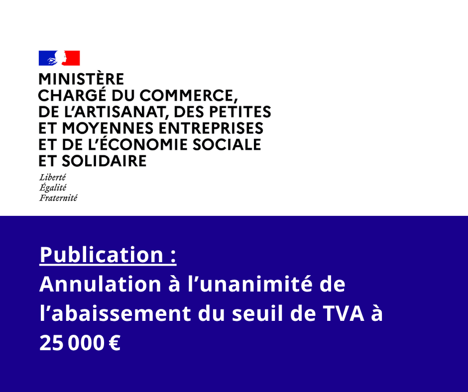 AFDN - actu : annulation abaissement seuil TVA